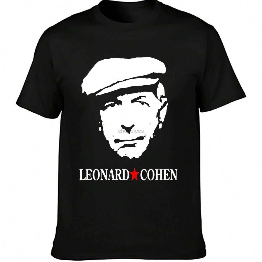 Camiseta de ocio para hombre, divertida, de manga corta, de algodón, estilo funky, con estampado de la luz del sol de Leonard Cohen, ropa de equipo, camisetas para hombre, YT - Negro - Ver 1