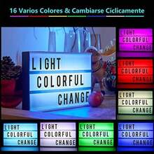 EMAGIE Letrero Luminoso : Cine Caja de Luz A4 con 96 Láminas Letras Números y Símbolos Decoración para Hogar Cuarto Habitación Tienda Fiesta Cumpleaños Navidad Bodas(16 Colores) - Multicolor - Ver 3