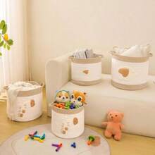 INough Cestas de Almacenamiento de Juguetes, Cesto de Ropa de Algodón de Cuerda para Juguetes de Perro, Cesto de Ropa para Niños, Cestas Regalo la Decoración de la Habitación de los Niños(Large Giraffe) - Multicolor - Ver 9