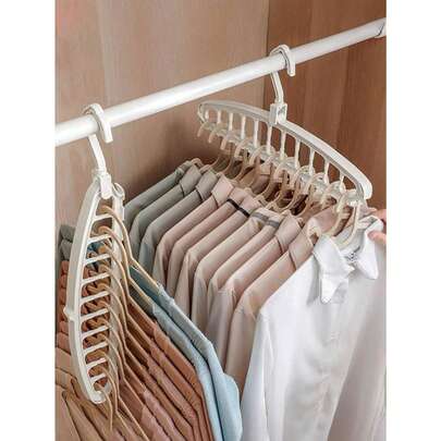 1ชิ้น ไม้แขวนเสื้ออเนกประสงค์ประหยัดพื้นที่, ราวแขวนเสื้อผ้าจัดระเบียบตู้เสื้อผ้าพลาสติก, ไม้แขวนเสื้อแบบพกพาและพับได้สำหรับจัดเก็บในตู้เสื้อผ้า, สิ่งจำเป็นสำหรับการเดินทาง