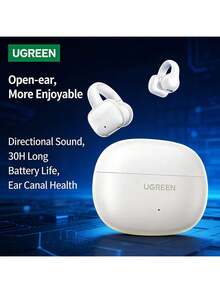 UGREEN WS209 耳夾式開放式耳機HiTune S3 5.3g 輕量化配戴 人體工學耳夾設計 IPX5 防水防汗 戶外運動 跑步騎乘適配 - 白色 - 查看 1