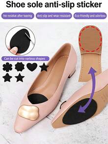 10-Piece/20-Piece Pack Of Self-Adhesive, Silent, Non-Slip, And Wear-Resistant Insoles, Suitable For Various Shoe Types Including High Heels, Flats, Sneakers, Casual Shoes, And Men's/Women's Leather Shoes. Features Include A Protective Rubber Pad For The Sole, Dense Anti-Slip Particles To Prevent Slipping, And A Protective Sole Patch, Shoe, Spring Summer Picks - Multicolor - View 4