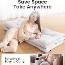 1pc Japanese Style Futon Mattress Pad Breathable Tatami Mat Bedding Mattress Cover Soft Mattress Protector Down Alternative Filling Mattress Topper Floor Mat White - White - View 4
