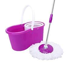 Mopping 360° Microfiber Spin Mop With Bucket And Dual Mop Heads Self Wringing Spinning Mop Telescoping Handle Easy Floor Mop Floor Cleaning System For Home Kitchen Office Purple US Stock - 紫色 - 查看 1