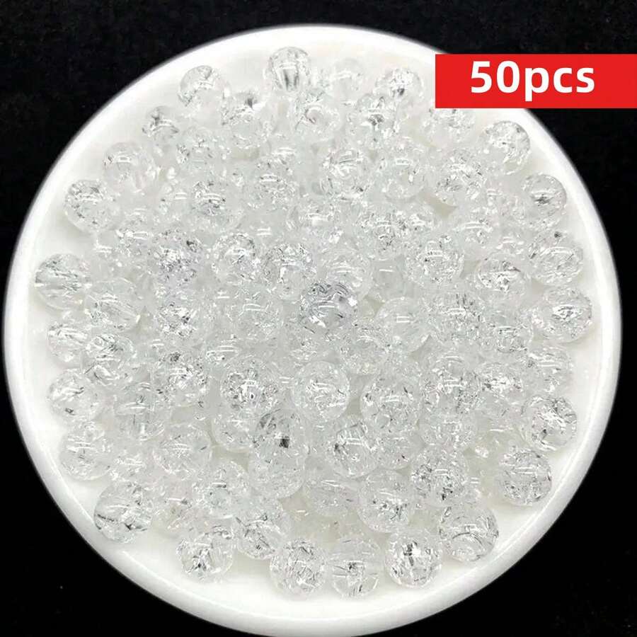 Yiwu Qiyou Accessories Co., LTD Bộ 50 hạt acrylic dùng để làm trang sức DIY. - trắng - Xem 1