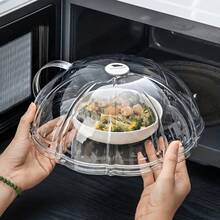 1pc Microwave Splash Guard - Dust-Proof Plate Cover, High Temperature Resistant, Reusable Splash & Grease Guard, Suitable For Heating Food And Keeping Fresh In Kitchen, Dishwasher - Multicolor - View 2