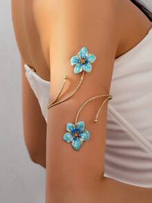 Vòng tay hoa tráng men nhiều màu sắc, kiểu dáng Punk phóng khoáng, thời trang và mát mẻ cho mùa hè, siêu bền, phù hợp cho phụ nữ đeo hàng ngày, các dịp lễ, quà tặng Ngày của Mẹ, giao lưu, tiệc tùng, hoạt động, đi biển, nghỉ dưỡng (Màu sắc hoa được tráng men thủ công và có thể có một số khác biệt như lem màu, ố màu hoặc chuyển màu). - Màu xanh lam - Xem 8