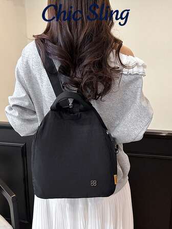 SHILAN Mochila con cremallera del verano 2025. Bolso de mano casual y elegante para mujer, se puede llevar al hombro o como mochila, bolso de hombro multifuncional con cierre de cremallera, forro de poliéster