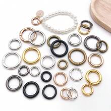 5个弹簧O型环圆形登山扣钥匙圈扣锌合金圆形弹簧钩适用于钥匙链钥匙圈DIY钱包手提包链条环扣替换件 - 彩色 - 查看 5