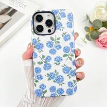 1 funda de teléfono a, no incluye cordón ni soporte, diseño floral estético y lindo con flores rosas. |       Funda Protectora Híbrida de 2 Capas Resistente a Impactos para Mujeres y Niñas |       Compatible con X/XS ProMax Pro Plus 17 16 15 14 13 12 11 y S25 S24 Ultra Fe - Flores azules - Ver 3