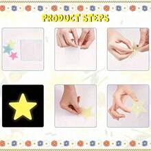 200pcs 3cm Glow In The Dark Star Wall Stickers, 3D Luminous, Solid Color And Mixed Color - Nhiều màu - Xem 7