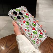 Funda para teléfono con diseño navideño del , compatible con teléfonos ,  17,  16 Pro Max,  15 Pro Max,  13 y  12. Fabricada en TPU para una protección total contra golpes y caídas. Ideal para regalar en Navidad, celebrar en familia o con amigos. - transparente - Ver 2