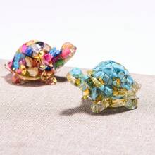Una pieza de joyería de tortuga con cristal adhesivo, artesanías de tortuga hechas de cristal, regalos de cristal y adornos decorativos para el diseño de interiores. - Multicolor - Ver 4