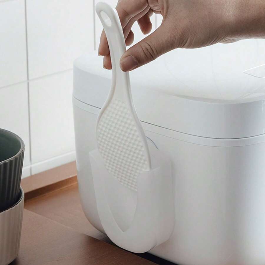 2pcs Rice Spoon Holder With Non-Slip Base - Kitchen Pot Organizer, Durable PP Material, Easy Installation, Suitable For Rice Cookers And Kitchen Countertops - Ideal For Home And Small Kitchens, Minimalist Design, Convenient Installation - Multicolor - View 1