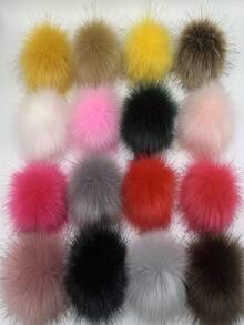 7/12/24pcs Faux Fur Pom Poms For Hats, 4Inch Fluffy Pom Poms With Elastic Loop For DIY Crafts, Removable Knitting Accessories For Shoes Scarves Gloves Bags Keychains