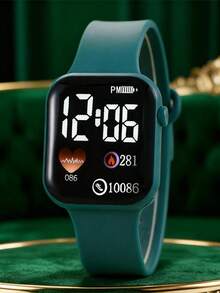 6件套优雅可爱的LED心形数字显示电子手表，专为女孩设计，适合佩戴。套装包含手链、项链、戒指和耳环，是生日/节日礼物的理想之选，也适合返校、聚会、旅行等日常场合。毕业季、情人节也是送给女孩的完美礼物。 - 彩色 - 查看 5