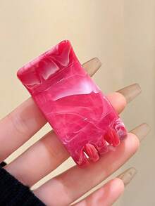 1pc/4pcs Marble Pattern Bohemian ABS Plastic Hair Clips, 2026 New Arrival Marble Hair Accessories For Back To School, Vacation, Travel, Party, Birthday, Office, Beach Summer Beach Claw Clips Vacay Hair Claws - Multicolor - View 4