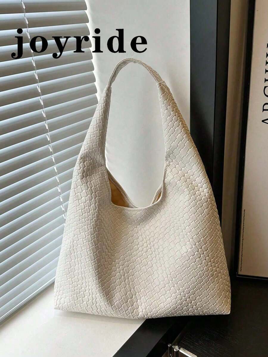 Women Solid Color PU Leather Casual Large Capacity Shoulder Bag For Daily Use - White - View 1