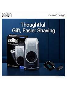 Braun M60 輕量化輕便刮鬍刀 118g機身 口袋隨行收納 乾電池即裝即用 旋蓋保護 SmartFoil刮鬍系統 黑色 - 黑色 - 查看 2