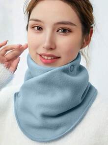 1pc Solid Color Women Winter Neckwarmer, Thick Fleece Neck Warmer Scarf, Windproof & Thermal, Suitable For Autumn Winter, Great Gift For Friends And Family - Multicolor - View 9