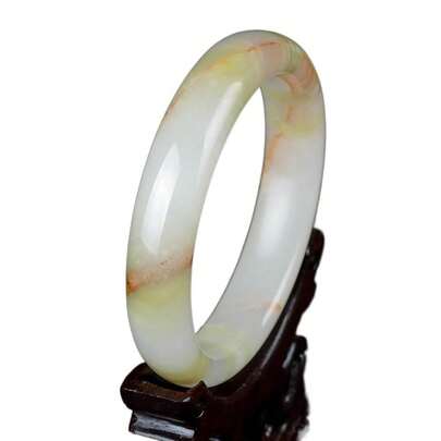 Natural Green Stone Bracelet Real Ice Silk Jades Bangle Bracelet Pretty Women Jades Jewelry Hand-Carved Bracelet (Gem Color : 57-58mm),57-58mm