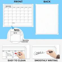 MaxGear Monthly Calendar Dry Erase Board For Wall, 16\X12\ Small Hanging Double-Sided White Board, Portable Whiteboard For Planning, Drawing, Memo, To Do List, Schoolsss, Home, Kitchen, Office,White - 白色的 - 查看 4