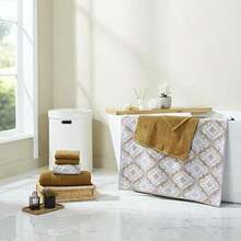 Modern Threads Capri - Juego de 6 Toallas Reversibles de Hilo Jacquard ñido, Toallas de baño, Toallas de Mano y paños de baño, súper absorbentes y de Secado rápido, 100% algodón Peinado,(68.58 cm x 137.16 cm Dorado) - Multicolor - Ver 3