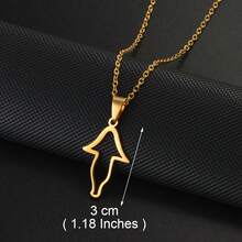 1pc Spain Canary Islands La Palma Map Pendant Necklaces Women Girl Stainless Steel Traditional Culture Jewelry