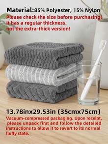 3pcs Towel Set - Face Towel Set - Size 26.56x55.12inch/70x140cm, 13.78x29.53inch/35x75cm - Soft Coral Fleece Material, Absorbent And Quick-Drying - Easy To Dry Without Shedding Or Fading - With Hanging Loop For Convenient Drying - Essential For Daily Use At Home, Bathroom, Kitchen, Bedroom, Pool, Sauna, Gym, Living Room, Hotel, Travel, Christmas Gift, Etc. Shower Towels For Beauty Salon, Hotel Sports,Home Essentials, Towel, Skin Care - Multicolor - View 14