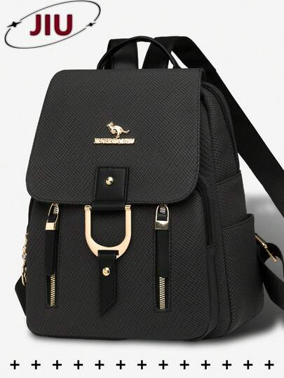 Mochila con solapa de cuero sintético antirrobo, billetera de mujer, bolso de moda multifunción para uso diario, bolso de viaje ligero con múltiples bolsillos de gran capacidad, mochila minimalista, mochila conveniente, adecuada para estudiantes, enfermeras, maestros, personas de negocios, viajes, negocios, traslados, compras, oficina, citas, senderismo, entrenamiento, trabajo, regalo de cumpleaños, regalo de vacaciones