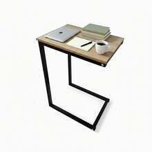 Ecommerc3 MOBLEKIT | 木質和金屬材質的沙發或床邊桌，固定式或可調節式，可選配輪子，家用緊湊型書桌 - 免費送貨 ✅ 24/48 小時送達西班牙（半島） - 黑色桌子 3:40x30x60 厘米 - 查看 9