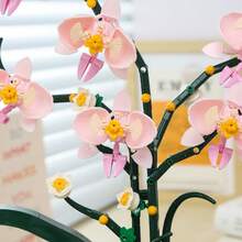 1000+Pcs Pink Orchid Building Block Set, Flexible Petal Joints, DIY Orchid Potted Plant Building Blocks, Adult Building Block Set, Suitable For Home Decor, Office Desk Decor, Display Window Decor, Valentine's Day Gift, Birthday Gift, New Year Gift - Multicolor - View 10