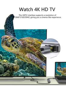 7合1 Type-C扩展集线器，多端口USB集线器 - 灰色 - 查看 5