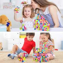 Bloques para Niños Juguetes de construccion con Bolas y Varillas 42 Piezas Juegos Didacticos Creativos y Educativos 3D Rompecabezas en Tercera Dimension Regalo de Cumpleaños Niña de 3 a 7 AñosDuradero y cultiva el interés de los niños - Multicolor - Ver 7