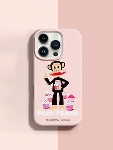 Paul Frank Officially Licensed Liquid Silicone Phone Case, Full Body Monkey Face Drop Protection With Camera Guard, Monkey Cake Letter Pattern, New Design Compatible With IPhone 13/14/15/16/17 Pro Max - Multicolor - View 2