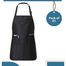 Adjustable Cotton Chef Aprons With 2 Pockets And Complimentary Bandana, Kitchen Apron For Women And Men,1Pack-Red - 1 Gói-Đỏ - Xem 9