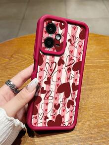 1个时尚简约情人节条纹红心图案软TPU防震防滑手机壳，适合作为礼物送给朋友、家人、情侣，也适合生日、节日、表白等场合，兼容三星和红米手机。 - 彩色 - 查看 4