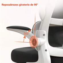 Silla Oficina Ergonomica Con Respaldo Soporte Lumbar Separado - Negro - Ver 8