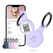 Pawview Silent Silicone Dog ID Tag With NFC & QR Code, Adjustable Smart Pet Name Tag For Daily Walking & Safety, 1 Pack - 彩色 - 查看 10