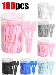 100pcs/50pcs/30pcs/20pcs/10pcs/1pc Designed For Estheticians, Makeup Spatula, Face Mask Scraper, Face Mask Spreading Tool, Face Mask Mixing Palette, Face Mask Dispenser, Esthetician Tools, Mini Spatula, Multi-Functional Tool, Reusable And Washable Face Mask Spoon, Suitable For Applying Face Masks, Lotions, Lip Balms, Exfoliating Scrubs, Cosmetics, Creams And Crafts, Essential Beauty Therapist Supplies, Makeup Spatula Or Multi-Purpose Mini Skincare Applicator - 彩色 - 查看 1