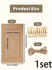 Multi Colored Hanging Paper Photo Frame Kit (With Hemp Rope And Wooden Clothespins) To Match Any Aesthetic, These Sturdy Paper Photo Frames Come With Hemp Rope And Wooden Clothespins That Can Be Quickly Assembled Without Tools For Instant Photo Display. - Multicolor - View 8