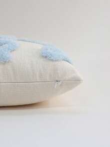 1件蝴蝶纹天鹅绒柔软雪尼尔装饰抱枕套，45厘米*45厘米，适用于沙发、床和卧室装饰，室内外均可使用，不含枕芯 - 淺藍色 - 查看 2