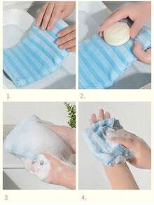 Serviette de bain exfoliante japonaise - Éponge de massage exfoliante double face, facile à mousser, éponge de bain unisexe, fibre ultra-fine rayée super douce, design carré, convient pour la douche, pour les hommes et les femmes, article de soin de salle de bain essentiel au quotidien, style moderne, tissu durable, peut également être utilisé comme serviette de toilette - Multicolore - Voir 9