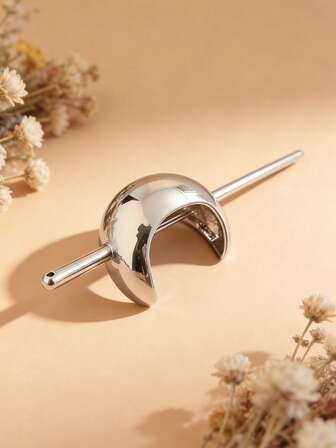 1 pieza Pinza de pelo de metal plateado estilo francés, pinza para flequillo, pinza lateral, accesorio de moda para el cabello de aleación, pinza para fijar trenzas, pasador de pelo para mujer