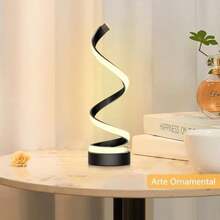 Lámpara de Mesa Minimalista Regulable, Lámparas de Mesilla de Noche Moderna en Espiral, 40cm de Altura, 24W Lámpara Decorativa Contemporánea para Dormitorio, Salón, Oficina(default) - Multicolor - Ver 10