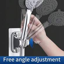 Drainless No Drill Shower Arm Bracket - Adjustable Bathroom Shower Head Mounting Bracket - Universal Rainproof Wall Base Fixing Tool For Shower Installations Bathroom - Silver - View 5