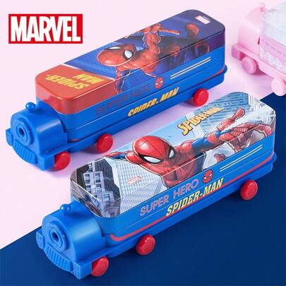 Disney Train Shaped Multi-Functional Pencil Case/Stationery Storage Box, Suitable For Elementary School Students, Multi-Layer Car Design Pencil Box