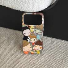 可爱卡通插画奈良美智风格手机壳，兼容 17 Pro Max、16 Pro Max、15 Pro、14、13，少女风、时尚、创意手机保护套 - 彩色 - 查看 6