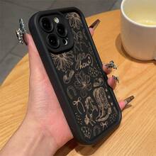 Funda para teléfono compatible con iPhone 17 aire/16/15/14/13/12/11. Profesional máximo 14/15/16 Además, 16E, 12/13mini, X/XS/XR/XSMax, compatible con Samsung Galaxy. A03/A03S/A04/A04E/A05/A05S/A06/A12/A13/A15/A16/A21S/A24/A25/A32/A34/A35/A54/A55, S20/S21/S22/S23/S24 FE/Plus/Ultra, F15, M35/M55, Note20/Note20Ultra Funda para teléfono, carcasa suave de TPU, protección total antideslizante y anti-caída, serie Sky Eye, carcasa suave de TPU, estilo coreano minimalista - Negro - Ver 4