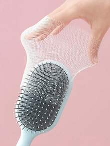 50pcs Elastic Mesh Nylon Brush Cleaner - Detachable & Reusable Regular Hair Comb, Round & Long Handle Brush Cleaning Tool, Hair Residue Remover, Brush Cleaning Kit - Multicolor - View 2